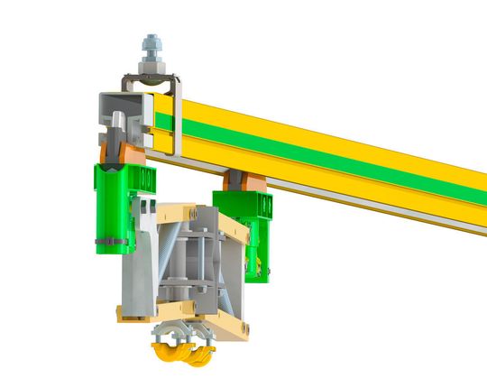 Bei „ProfiDAT“ ist die Antenne der Datenübertragung integraler Bestandteil des Stromabnehmerkopfes im PE-Profil.