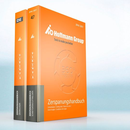 Das Zerspanungshandbuch der Hoffmann Group gibt es jetzt in zwei Bänden. Band eins informiert über die Zerspanungsgrundlagen, Band zwei enthält eine Schnittdatensammlung. Das Zerspanungshandbuch der Hoffmann Group gibt es jetzt in zwei Bänden. Band eins informiert über die Zerspanungsgrundlagen, Band zwei enthält eine Schnittdatensammlung.