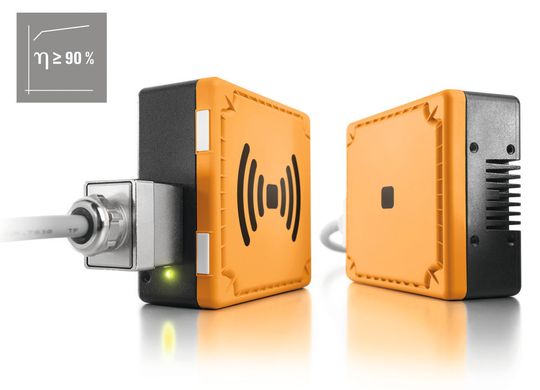 „FreeCon Contactless“: Kontaktlose, wartungsfreie Energieübertragung bis 240 W. Geringste Übertragungsverluste ermöglichen einen Wirkungsgrad von bis zu 90 %. „FreeCon Contactless“: Kontaktlose, wartungsfreie Energieübertragung bis 240 W. Geringste Übertragungsverluste ermöglichen einen Wirkungsgrad von bis zu 90 %.