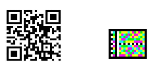 Benötigt weitaus weniger Platz bei der Kennzeichnung von Produkten oder Verpackungen als der QR-Code: der neue farbige Ultracode. Benötigt weitaus weniger Platz bei der Kennzeichnung von Produkten oder Verpackungen als der QR-Code: der neue farbige Ultracode.