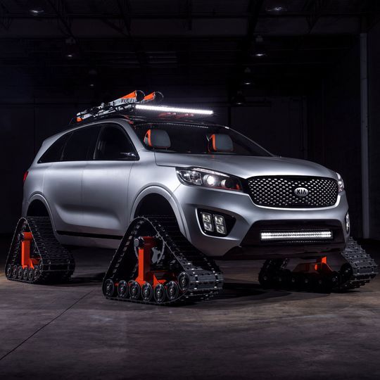 Kia zeigt auf der Tuningmesse SEMA den autonomen Sorento Ski Gondola. Kia zeigt auf der Tuningmesse SEMA den autonomen Sorento Ski Gondola.
