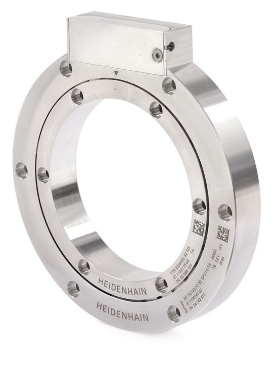 Induktive Drehgeber ECI 4000 bzw. EBI 4000 von Heidenhain für den Direktanbau mit Hohlwellen-Durchmesser 90 mm. Induktive Drehgeber ECI 4000 bzw. EBI 4000 von Heidenhain für den Direktanbau mit Hohlwellen-Durchmesser 90 mm.