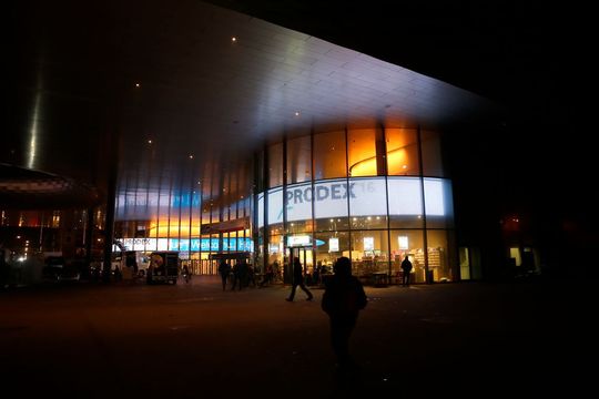 Les lumières nocturne avant l'ouverture de Prodex du 15 au 18 novembre 2016.