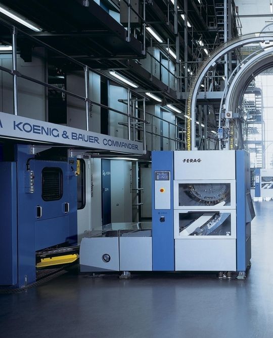Maschinen für die Druckweiterverarbeitung, hier eine Aufgabestation, entwickelt und fertigt Ferag mithilfe des Tools Engineering Base von Aucotec. Maschinen für die Druckweiterverarbeitung, hier eine Aufgabestation, entwickelt und fertigt Ferag mithilfe des Tools Engineering Base von Aucotec.