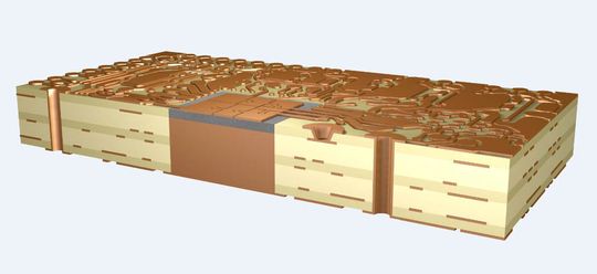 Bild 1: Einbetten von Cu-IMS (Insulated Metal Substrate) oder Cu-Inlay für ein verbessertes thermisches Management Bild 1: Einbetten von Cu-IMS (Insulated Metal Substrate) oder Cu-Inlay für ein verbessertes thermisches Management