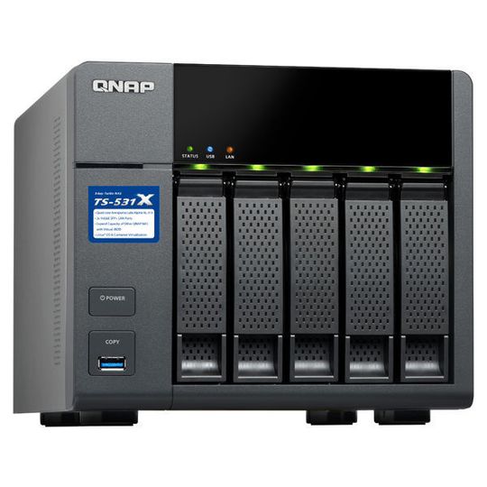 Die gut ausgestatte 5-Bay NAS TS-531X von Qnap richtet sich an kleine bis mittlere Unternehmen. Die gut ausgestatte 5-Bay NAS TS-531X von Qnap richtet sich an kleine bis mittlere Unternehmen.