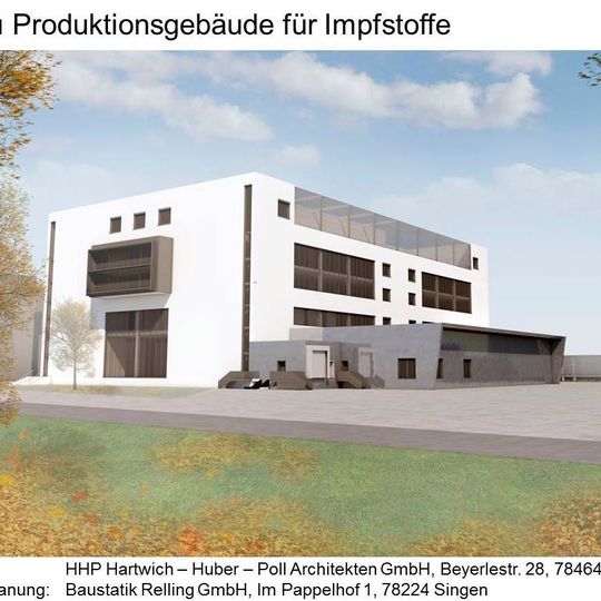 Der Neubau in Singen zur Produktion von Impfstoffen soll 2019 betriebsbereit sein. Der Neubau in Singen zur Produktion von Impfstoffen soll 2019 betriebsbereit sein.