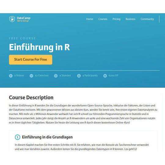 Eoda und DataCamp bieten einen kostenlosen R-Einführungskurs an. Eoda und DataCamp bieten einen kostenlosen R-Einführungskurs an.
