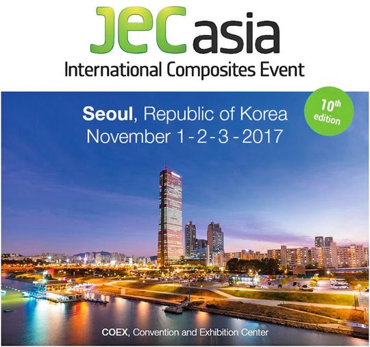 Le salon mondial des composites JEC Asia 2017 se tiendra au centre COEX de Séoul, du 1er au 3 novembre prochains. Le salon mondial des composites JEC Asia 2017 se tiendra au centre COEX de Séoul, du 1er au 3 novembre prochains.
