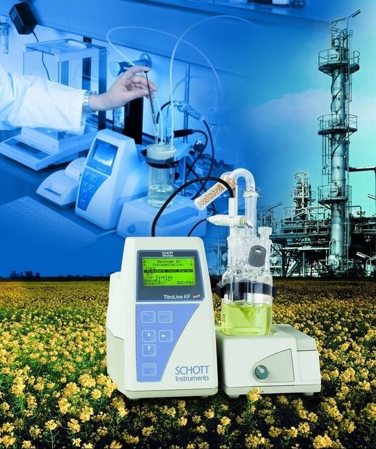 Abb. 1: Der Titroline KF trace kann Wassergehalte von 0,01 Prozent bis 100 Prozent Wasser bestimmen. Abb. 1: Der Titroline KF trace kann Wassergehalte von 0,01 Prozent bis 100 Prozent Wasser bestimmen.