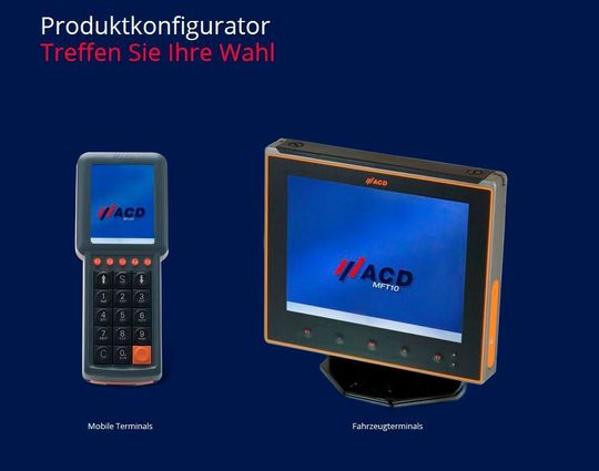 Startbildschirm des neuen Online-Produktkonfigurators für mobile Geräte von ACD. Startbildschirm des neuen Online-Produktkonfigurators für mobile Geräte von ACD.