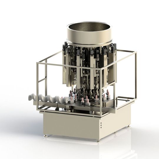 Auch im 2014 erstmals präsentierten Rundläufer MFR012 setzt Bünder & Schmitt auf KNOLL-Produkte. Diese Abfüllanlage enthält zwölf MX-Exzenterschneckenpumpen, die mehr als 200 Halbliter-Behälter in der Minute befüllen können. Auch im 2014 erstmals präsentierten Rundläufer MFR012 setzt Bünder & Schmitt auf KNOLL-Produkte. Diese Abfüllanlage enthält zwölf MX-Exzenterschneckenpumpen, die mehr als 200 Halbliter-Behälter in der Minute befüllen können.