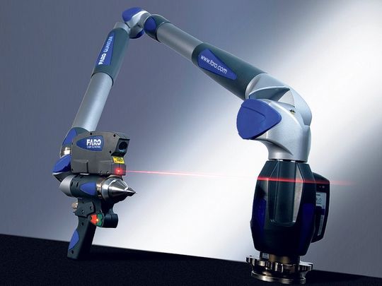 Faro zeigt auf der Metav 2008 den Laser-Scan-Arm V3, der über zahlreiche neue Funktionalitäten verfügt. Faro zeigt auf der Metav 2008 den Laser-Scan-Arm V3, der über zahlreiche neue Funktionalitäten verfügt.