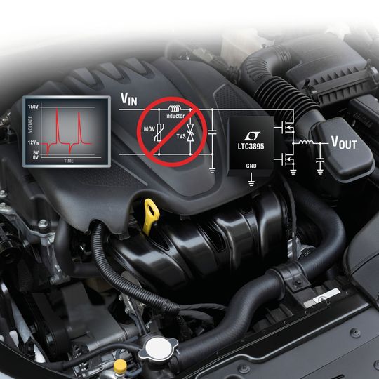 Ein Blick unter die Motorhaube eines Pkw: Wegen der hohen Störpegel im Bordnetz ist die Erzeugung stabiler Kleinspannungen eine Herausforderung. Ein Blick unter die Motorhaube eines Pkw: Wegen der hohen Störpegel im Bordnetz ist die Erzeugung stabiler Kleinspannungen eine Herausforderung.