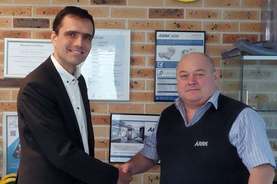 Sylvestre Perrin (left) with Craig Vickers, head of ARRK Europe's prototoyping division. Sylvestre Perrin (left) with Craig Vickers, head of ARRK Europe's prototoyping division.