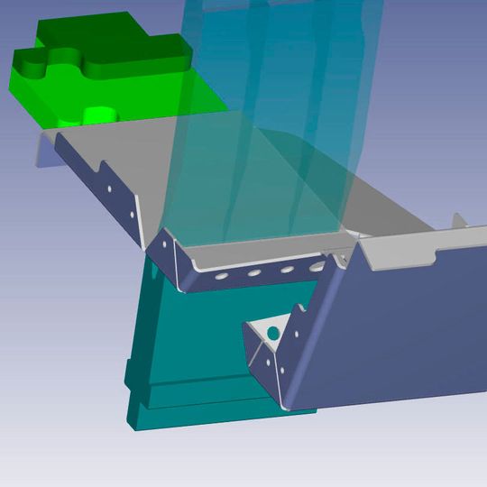 CAD-Man von LVD überwacht die gesamten Zusammenhänge und unterstützt die Rationalisierung des kompletten Fertigungsprozesses. Hier im Bild wird ein Biegeprozess visualisiert. CAD-Man von LVD überwacht die gesamten Zusammenhänge und unterstützt die Rationalisierung des kompletten Fertigungsprozesses. Hier im Bild wird ein Biegeprozess visualisiert.