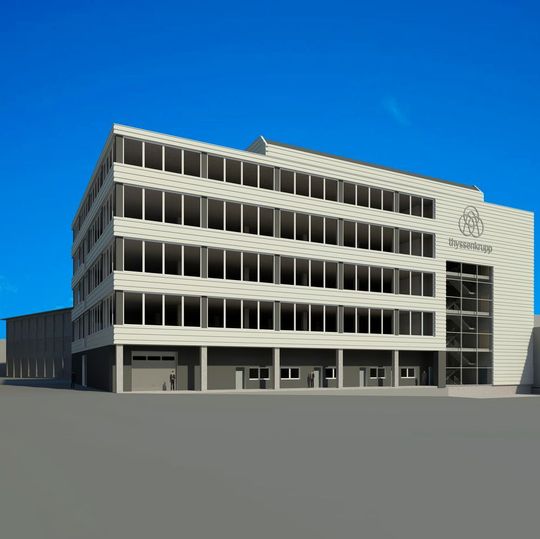 Thyssenkrupp errichtet in an seinem Hauptsitz in Liechenstein ein Test- und Entwicklungscenter. Im Bild eine Voransicht des Gebäudes. Thyssenkrupp errichtet in an seinem Hauptsitz in Liechenstein ein Test- und Entwicklungscenter. Im Bild eine Voransicht des Gebäudes.