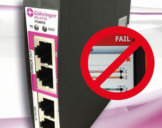 Die Ethernet-Messstelle BS-0130 arbeitet vollkommen passiv und daher ohne jede Beeinflussung des Netzwerks. Die Ethernet-Messstelle BS-0130 arbeitet vollkommen passiv und daher ohne jede Beeinflussung des Netzwerks.