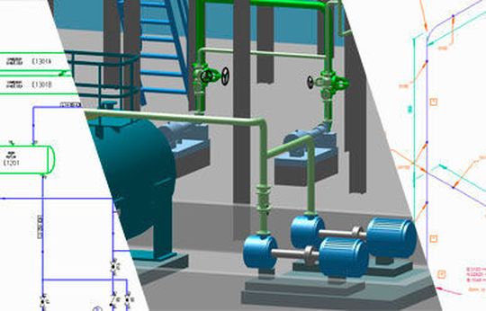 3D-Rohrleitungsbau mit umfangreichem Funktionsumfang. 3D-Rohrleitungsbau mit umfangreichem Funktionsumfang.