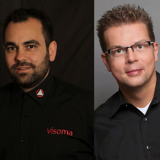 Florian Talg (l.) und Mike Bergmann, Geschäftsführer bei Visoma Florian Talg (l.) und Mike Bergmann, Geschäftsführer bei Visoma