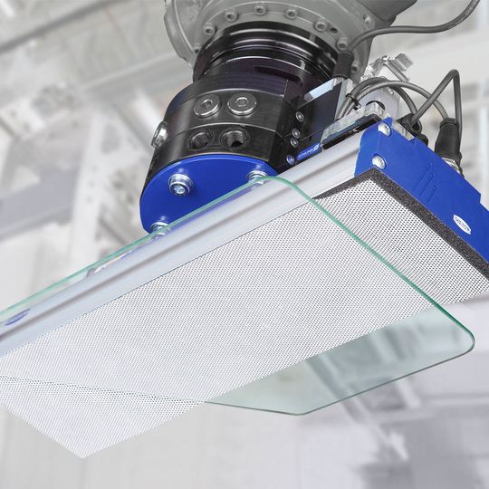Flächengreifsystem FXP mit Schutzüberzug für die schonende Handhabung empfindlicher Werkstücke. Flächengreifsystem FXP mit Schutzüberzug für die schonende Handhabung empfindlicher Werkstücke.
