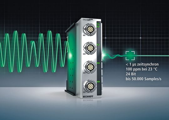Avec les modules de technique de mesure EtherCAT, Beckhoff présente sa nouvelle génération d’E/S pour technique de mesure ultra précise. Avec les modules de technique de mesure EtherCAT, Beckhoff présente sa nouvelle génération d’E/S pour technique de mesure ultra précise.