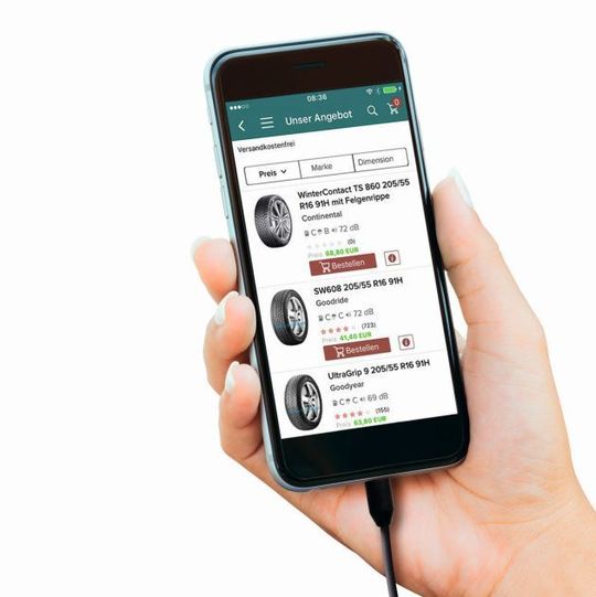 Die App von Autoreifenonline.de macht den Reifenverkäufer mobil. Die App von Autoreifenonline.de macht den Reifenverkäufer mobil.