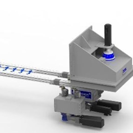 Das Doppelschwingen-Transfergerät DSTG von Sander Automation bietet extrem steife Greiferschienen. Das Doppelschwingen-Transfergerät DSTG von Sander Automation bietet extrem steife Greiferschienen.