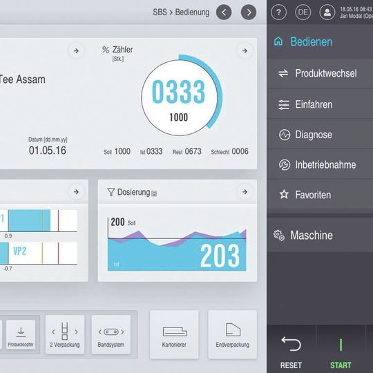 Neues HMI (Human Machine Interface) begleitet die Produktion mit grafischer Unterstützung. Neues HMI (Human Machine Interface) begleitet die Produktion mit grafischer Unterstützung.