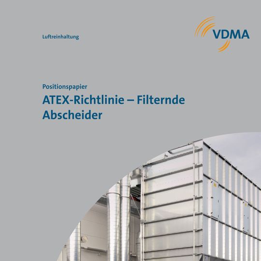 Das neue VDMA-Positionspapier „ATEX-Richtlinie – Filterndem Abscheider“ dient als Anwendergrundlage für filternde Abscheider. Das neue VDMA-Positionspapier „ATEX-Richtlinie – Filterndem Abscheider“ dient als Anwendergrundlage für filternde Abscheider.