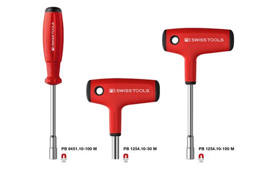 Der Zweikomponenten-Griff besteht aus einem besonders zähen und schlagfesten Polypropylen-Kern, welcher mit einem Mantel aus hautfreundlichem und weichem Santoprene® umgeben ist.