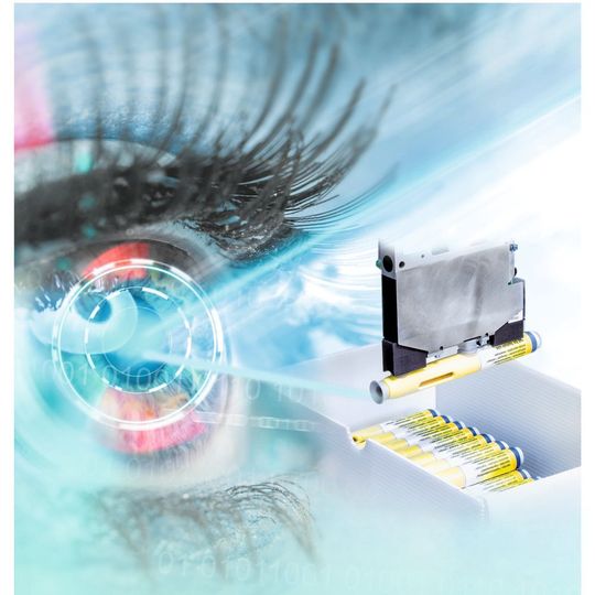 Eager eye: The 3D camera detects the exact position and layer height of the pens by scanning the complete top layer in the bulk box after each pick of the robot. This image allows the pens to be taken out of the box with high-level precision. Eager eye: The 3D camera detects the exact position and layer height of the pens by scanning the complete top layer in the bulk box after each pick of the robot. This image allows the pens to be taken out of the box with high-level precision.