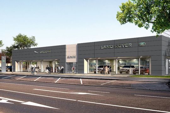 In Göttingen baut Glinicke neu für Jaguar und Land Rover. Die Eröffnung ist Anfang 2017, der Verkauf läuft bereits. In Göttingen baut Glinicke neu für Jaguar und Land Rover. Die Eröffnung ist Anfang 2017, der Verkauf läuft bereits.