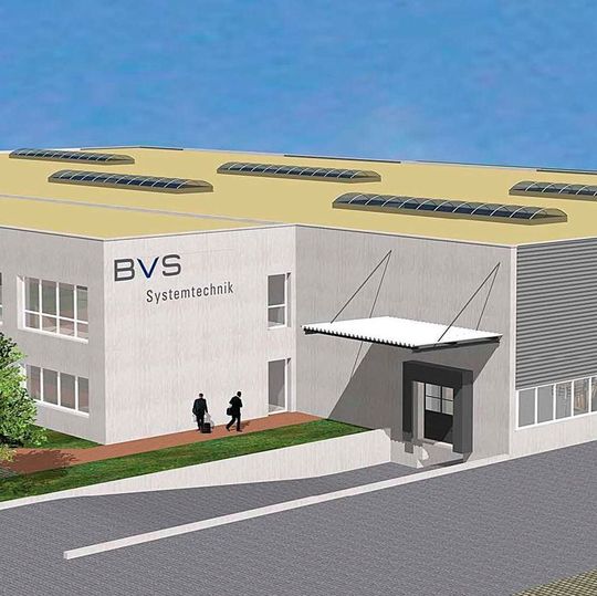 Zukünftiges Produktionsgebäude der BVS Systemtechnik im Industriepark Göhrener Tannen in Schwerin. Zukünftiges Produktionsgebäude der BVS Systemtechnik im Industriepark Göhrener Tannen in Schwerin.