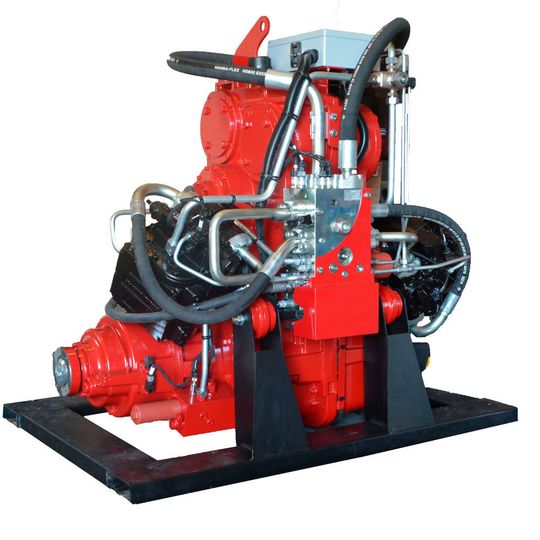 Das Bild zeigt das leistungsverzweigtes Getriebe VVT 700 von Sauer Bibus, das in Kooperation mit dem Gülle-Trac-Hersteller Vredo entstanden ist. Das Bild zeigt das leistungsverzweigtes Getriebe VVT 700 von Sauer Bibus, das in Kooperation mit dem Gülle-Trac-Hersteller Vredo entstanden ist.