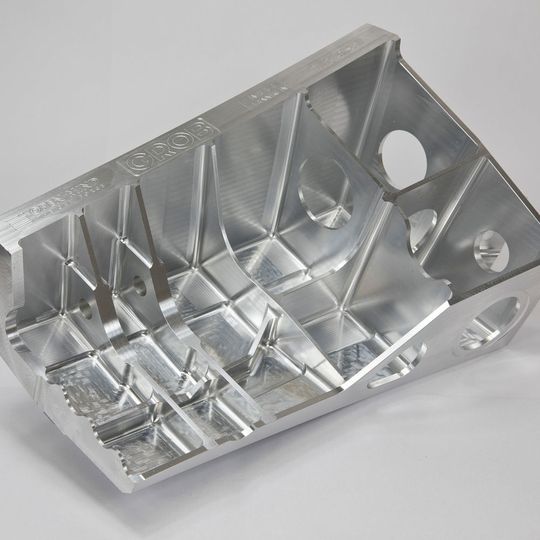Structural component: Machined in two hours and 15 minutes with hyperMILL. Structural component: Machined in two hours and 15 minutes with hyperMILL.