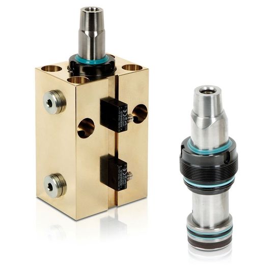 Thanks to a particularly stable bronze housing, the polygon block cylinder can be used at up to 500 bar. Thanks to a particularly stable bronze housing, the polygon block cylinder can be used at up to 500 bar.