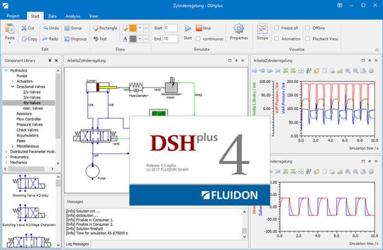Die auffälligste Änderung an DSHplus 4 ist die neue Benutzeroberfläche, bei der es keine Unterscheidung mehr zwischen Modellierung, Parametrierung und Simulation gibt. Die auffälligste Änderung an DSHplus 4 ist die neue Benutzeroberfläche, bei der es keine Unterscheidung mehr zwischen Modellierung, Parametrierung und Simulation gibt.