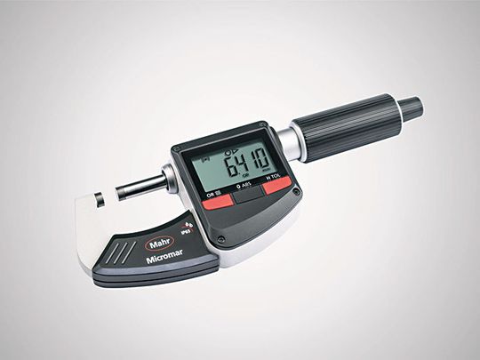 Bügelmessschraube mit Funksystem: Micromar 40 EWRi von Mahr. Bügelmessschraube mit Funksystem: Micromar 40 EWRi von Mahr.