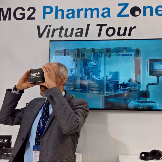 Visitors at the stand could make a virtual tour of the MG2 Pharma Zone. Visitors at the stand could make a virtual tour of the MG2 Pharma Zone.