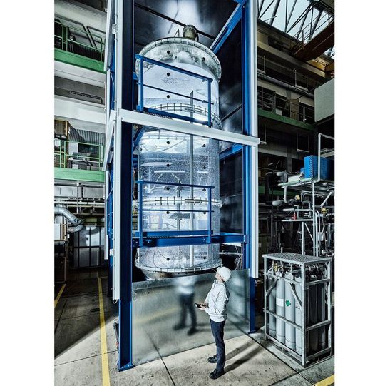 Der neue Rührwerkstyp wurde über vier Monate in einem 15.000 l-Bioreaktor getestet. Der neue Rührwerkstyp wurde über vier Monate in einem 15.000 l-Bioreaktor getestet.