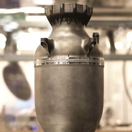 Fig. The firm SpaceX produces the combustion chamber with regenerative cooling of the SuperDraco rocket engine from a metallic powder by 3D printing. Fig. The firm SpaceX produces the combustion chamber with regenerative cooling of the SuperDraco rocket engine from a metallic powder by 3D printing.