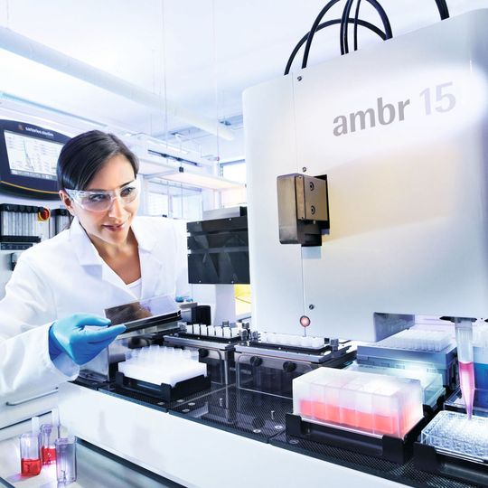 Sartorius Stedim Biotech’s ambr 15 bioreactor system now can be combined with Nova’s Bioprofile Flex2 automated cell culture analyzer. Sartorius Stedim Biotech’s ambr 15 bioreactor system now can be combined with Nova’s Bioprofile Flex2 automated cell culture analyzer.