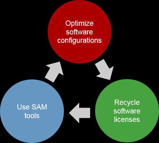 Grafik aus dem Gartner-Report "Cut Software Spending Safely With SAM“