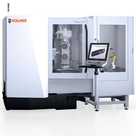 Mit der Schleifmaschine V-Grind 360 will Vollmer die Beabeitung von Hartmetallwerkzeugen mit einem Durchmesser bis 200 mm möglich machen.