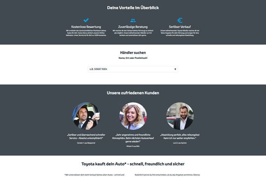 Ein Blick auf das Layout des neuen Toyota-Portals. Zum Vergrößern bitte anklicken.
