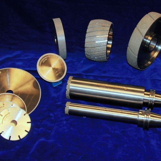 Examples of electro-plated diamond and CBN grinding, cutting and deburring tools. Examples of electro-plated diamond and CBN grinding, cutting and deburring tools.
