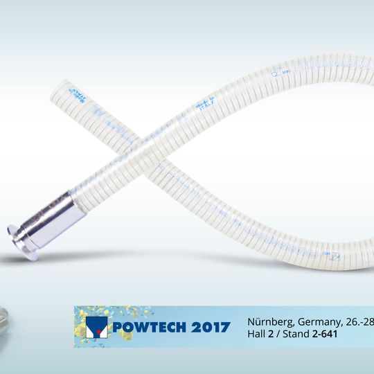 Pharmadust hoses are available in coils or service lengths with swaged-in stainless steel couplings. Pharmadust hoses are available in coils or service lengths with swaged-in stainless steel couplings.