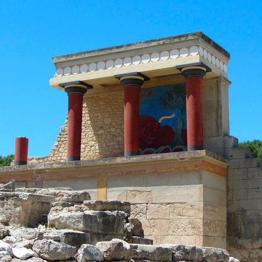 Palast von Knossos, einer der größten minoischen Paläste auf Kreta Palast von Knossos, einer der größten minoischen Paläste auf Kreta
