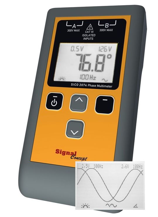 Das Phasenmultimeter SICO 2074 misst zwischen 40 und 10.000 Hz. Das Phasenmultimeter SICO 2074 misst zwischen 40 und 10.000 Hz.